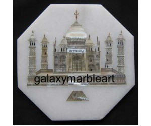 Taj Mahal tile with Mother of Pearl engraved oct  5" TP-580